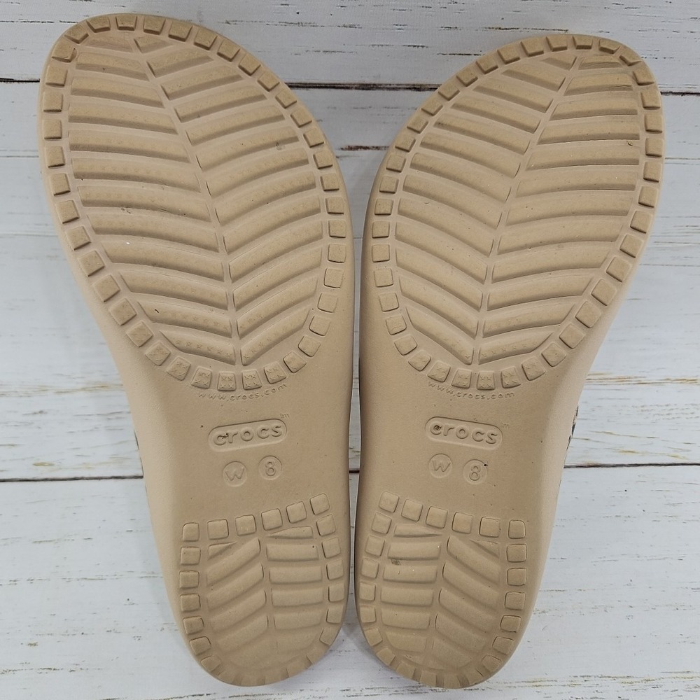 Crocs Kadee II Leopard Womens 8 Beige Slip On Slide Sandals Lightweight 206894 - Picture 9 of 10